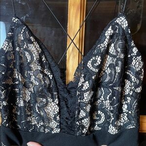 Mind Code Elegant Black Lace Mini Dress, Size XS